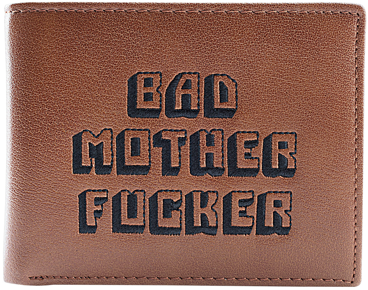 Miramax, LLC Officially Licensed Brown Embroidered Bad Mother Leather Wallet