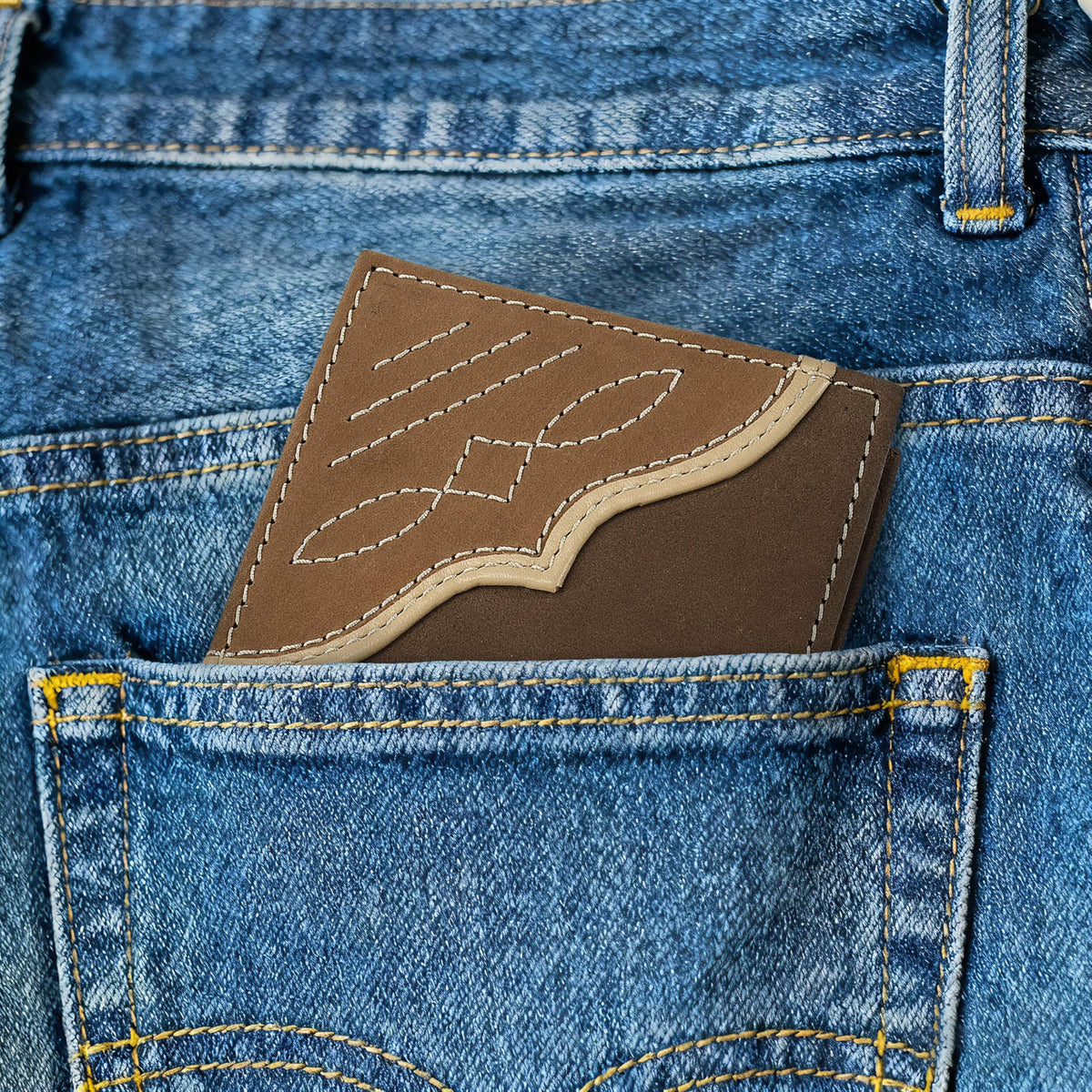 Wrangler Men's Bifold Wallet with Flip-Out ID Window, Genuine Leather, RFID Blocking, Gift for Him