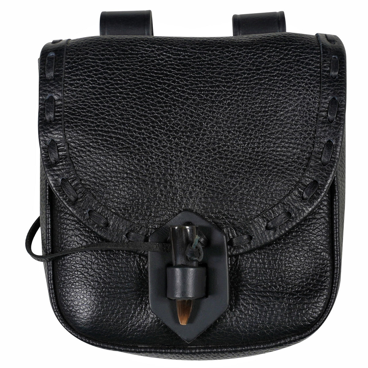 Mythrojan Leather Belt Pouch Medieval Original Leather Bag Costume Accessories Pouch Viking Belt Coin Bag (Leather Pouch, Black)